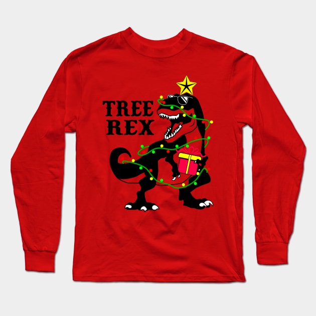 Tree Rex Christmas Long Sleeve T-Shirt by FUNNYTIMES